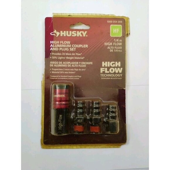 Husky High Flow Aluminum Coupler and Plug Set1/4 inch Discontinued - Picture 13 of 16